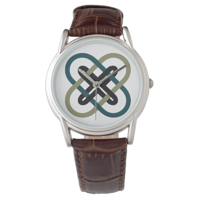 Relógio Interlocking X Classic Brown Leather Strap Watch (Frente)