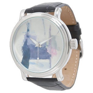 Relógio Interlúdio   Abstrato Azul