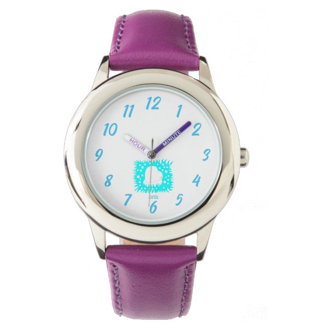 Relógio Inverno Snow Heart Kids Purple Leather Watch (Frente)