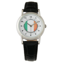 Relógio Irish Flag Classic Black Leather Watch