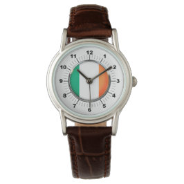 Relógio Irish Flag Classic Brown Leather Watch