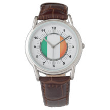 Irish Flag Classic Brown Leather Watch