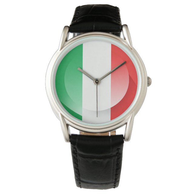 Relógio Italian Flag Leather Watch  (Frente)