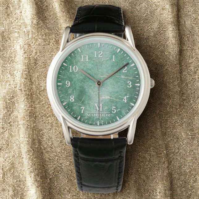 Relógio Jade Face Men's Watch - Classic Leather Strap (Criador carregado)