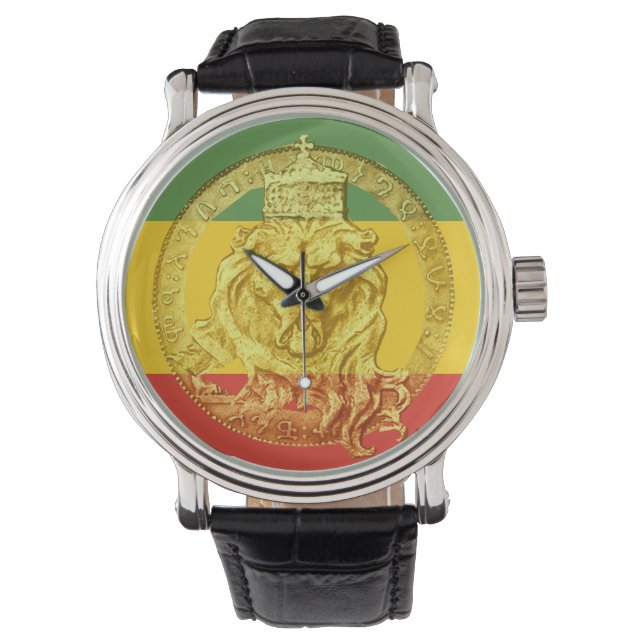 Relógio Jah Rastafari Leão de Judah Watch (Frente)
