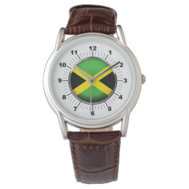 Relógio Jamaica Flag Classic Brown Leather Watch