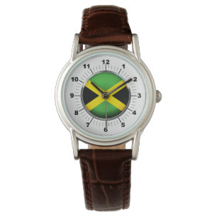 Relógio Jamaica Flag Classic Brown Leather Watch