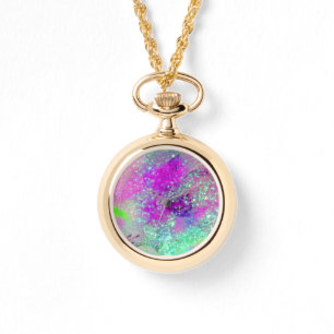 Relógio JARDIM DAS SOMBRAS PERDIDAS - Azul-Agua Púrpura ro