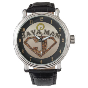Relógio Java Man Coffee Humor Wrist Watch
