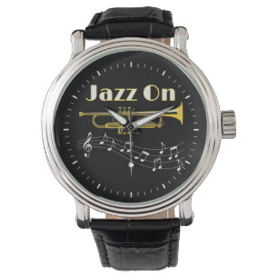 Relógio Jazz Músico No Jogador De Trompetes