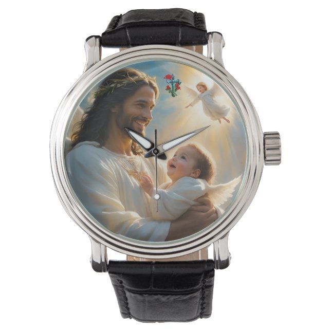 Relógio Jesus e Anjo Menino (Frente)