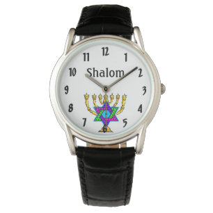 Relógio Jewish Candlesticks Shalom 