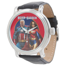 Relógio Joe Biden e Kamala Harris como Superheros