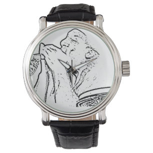 Relógio Jogador da harmônica com esboço do cilindro