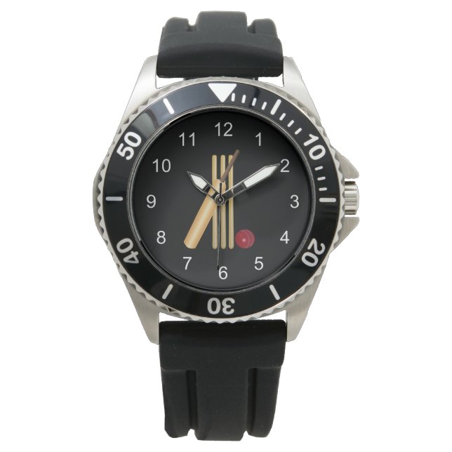 Relógio Jogo de Críquete, Bat and Ball Wrist Watch (Frente)