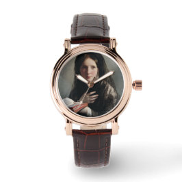 Relógio Jovem Mulher Perdida nos Sonhos (Lendo um Livro)