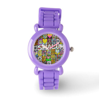 Relógio Judaica Retro 60s Psicedélica Shalom Watch