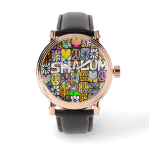 Relógio Judaica Retro 60s Psicedélica Shalom Watch