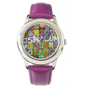 Relógio Judaica Retro 60s Psicedélica Shalom Watch