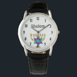 Relógio Judeus Candlesticks Shalom<br><div class="desc">Jovens e Presentes Personalizados Tradicionais e Roupa</div>