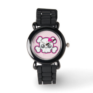 Relógio Kawaii Rosa Ribbon Skype Watch