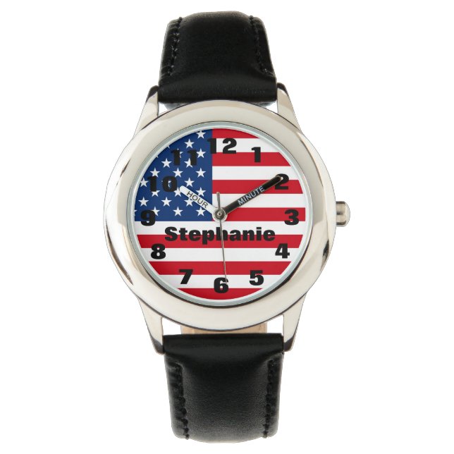 Relógio Kid Personalizada American Flag Watch (Frente)