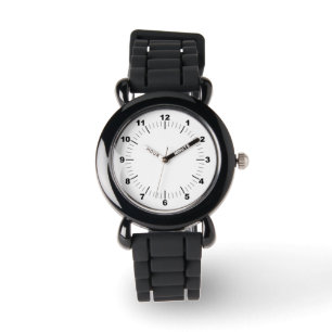 Relógio Kids Black Silicone Strap - Personalizado (adicion