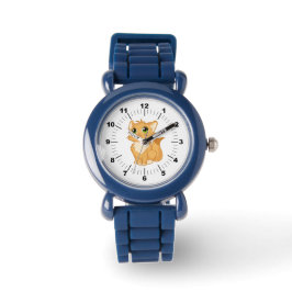 Relógio Kids Blue Silicone Strap - Gato Cujo