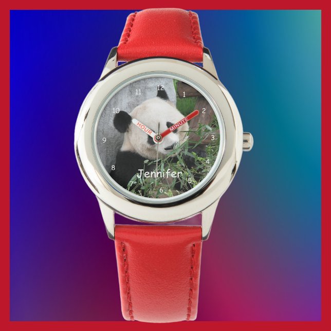 Relógio Kids Giant Panda Watch, Red Strap (Criador carregado)