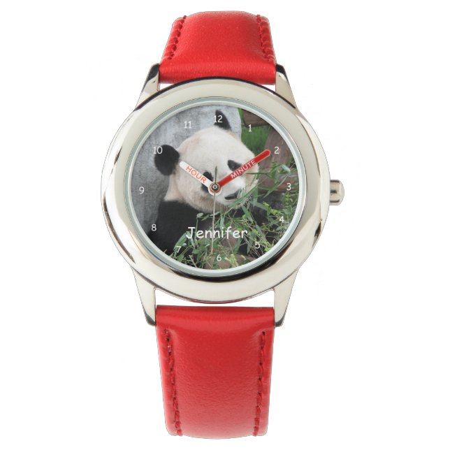 Relógio Kids Giant Panda Watch, Red Strap (Frente)