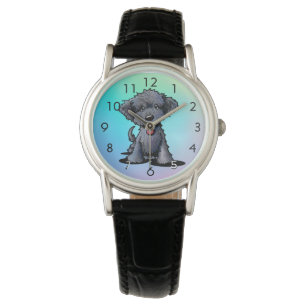 Relógio KiniArt Black DOODLE Puppy Watch