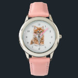 Relógio Kitten Watch Gift Sweet Baby Cat<br><div class="desc">Cute Kitten Assiste Pintura de Gato Bebê Doce - Personalizável - ou Escolha / Adicione seu Texto Único - Nome / Cores / Fonte / Tamanho / Elementos - Imagem / Mais - Torne seu Presente Especial - Redimensionar e mover ou adicionar elementos / texto com a ferramenta Personalização! Pintura...</div>