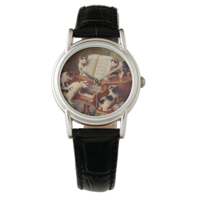 Relógio Kittens e Piano (Frente)