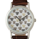 Relógio Labrador Retriever Dog Watch<br><div class="desc">Pintura em aquarela de chocolate amável, Ouro e cachorros negros-labradores-do-rio, perfeita para amantes de animais de estimação, caminhoneiros de cães, vestiários de cães e veterinários.</div>