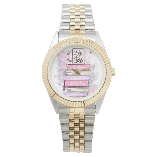 Relógio Lady Boss Books e Mug (Frente)