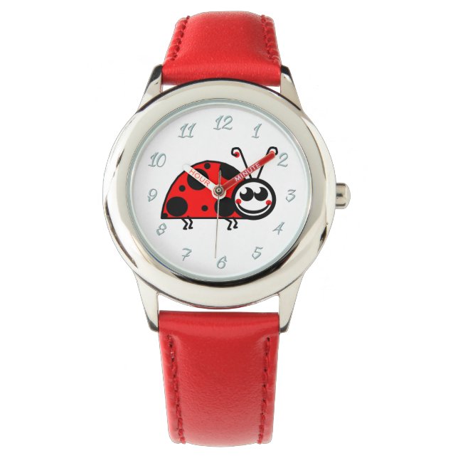 Relógio Lady Inseto Watch (Crianças) Vermelho Por Zazz_it (Frente)