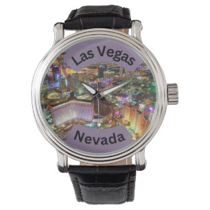 Relógio Las Vegas à noite com luzes neuronais de Nevada
