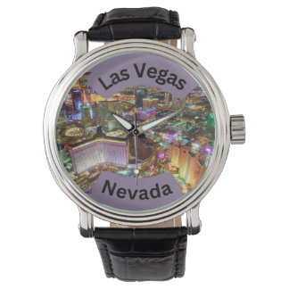 Relógio Las Vegas à noite com luzes neuronais de Nevada