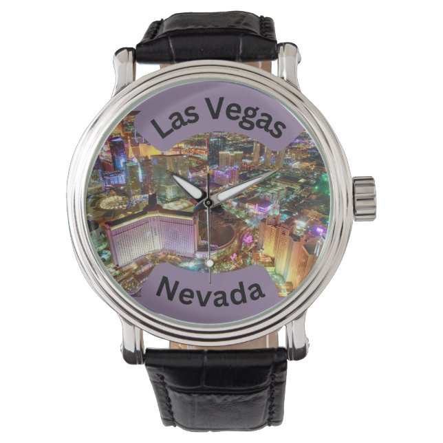 Relógio Las Vegas à noite com luzes neuronais de Nevada (Frente)