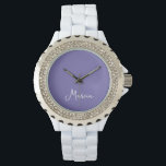 Relógio Lavanda Simplesmente Elegante Personalizada<br><div class="desc">Basta a Elegante Personalizada de Lavanda Ver presente perfeito para a mãe,  namorada ou esposa - um lindo relógio de pulso preto. Para caminhadas casuais ou uma noite fora,  este relógio pode ser vestido em qualquer momento do dia.</div>