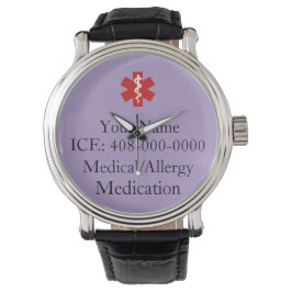 Relógio Lavendar Personalizado ID Médico