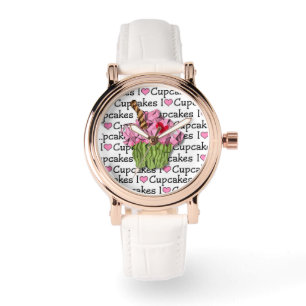 Relógio Lee Hiller I Love Cupcakes Designer Watch