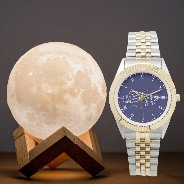 Relógio Legal avião simples Cessna e nuvens,Aviação (Criador carregado)