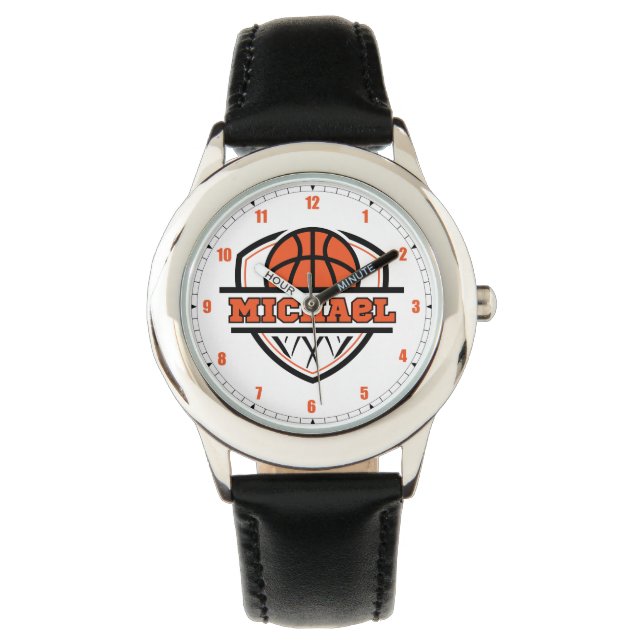 Relógio Legal Orange Black Basbol Sports Watch (Frente)