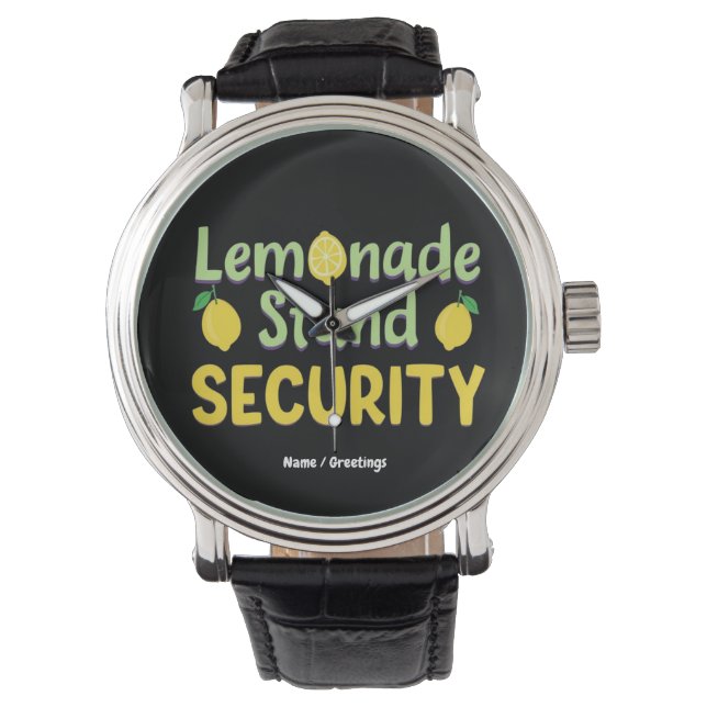Relógio Lemonade Stand Security Funny Summer Citrus CEO  (Frente)