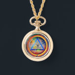 Relógio Lente De Providence Necklace Watch<br><div class="desc">A lente de Providência é o anel circular de energia brilhante através do qual o olho de Deus assiste a toda a criação. Baseado em iconografia tradicional antiga, permanece eterno como símbolo de onipotência enquadrado no triângulo equilátero de poder, sabedoria e compaixão. Componha a sua mente, purifique a sua alma...</div>