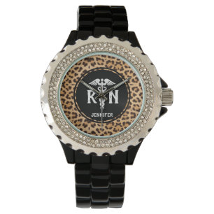 Relógio Leopard Imprima Silicone Nurse Watch