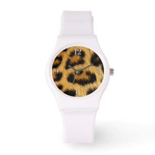 Relógio Leopardo Grande Gato África Peles de animais selva
