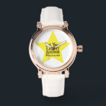 Relógio Let Your Light Shine Bible Verse Yellow Star<br><div class="desc">This beautiful and meaningful watch features a yellow star and the words of Jesus in the Gospel of Matthew encouraging us to shine.</div>