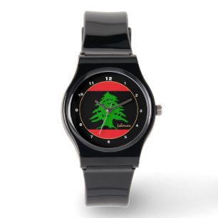 Relógio Libanês Flag Watch, BLK fashion design, Líbano